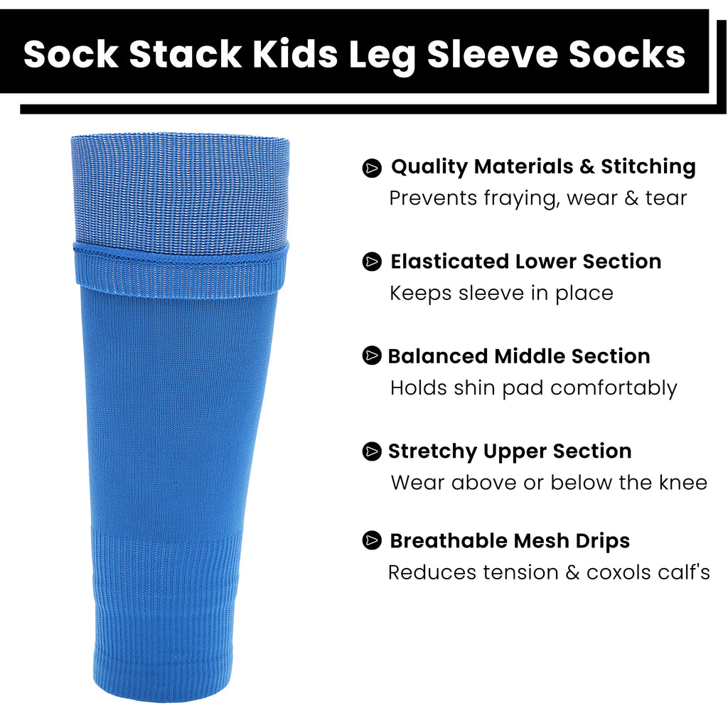 Blue Kids Leg Sleeve Socks - Grip Sock Accessory