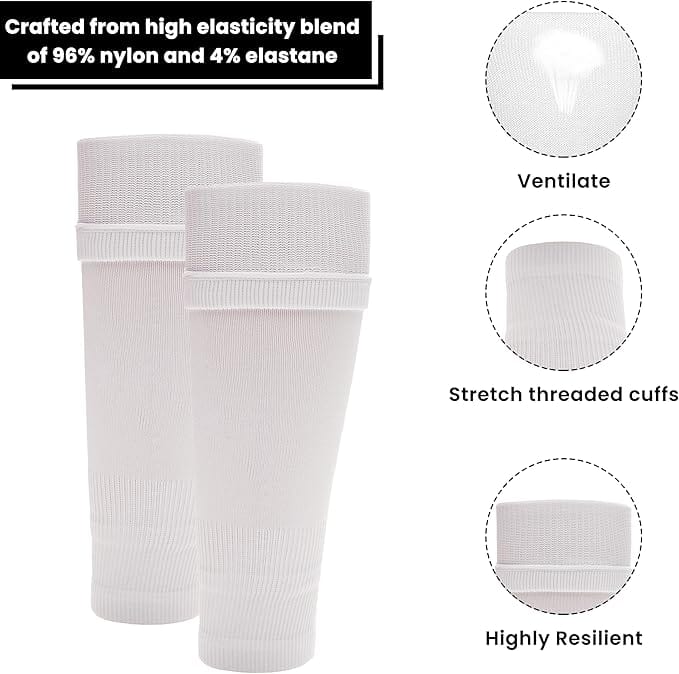 White Kids Leg Sleeve Socks - Grip Sock Accessory